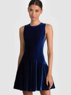 Alice and Olivia ADLEY VELVET MINI DRESS