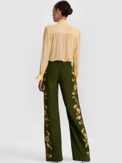 Alice and Olivia AKERS EMBROIDERED PANT
