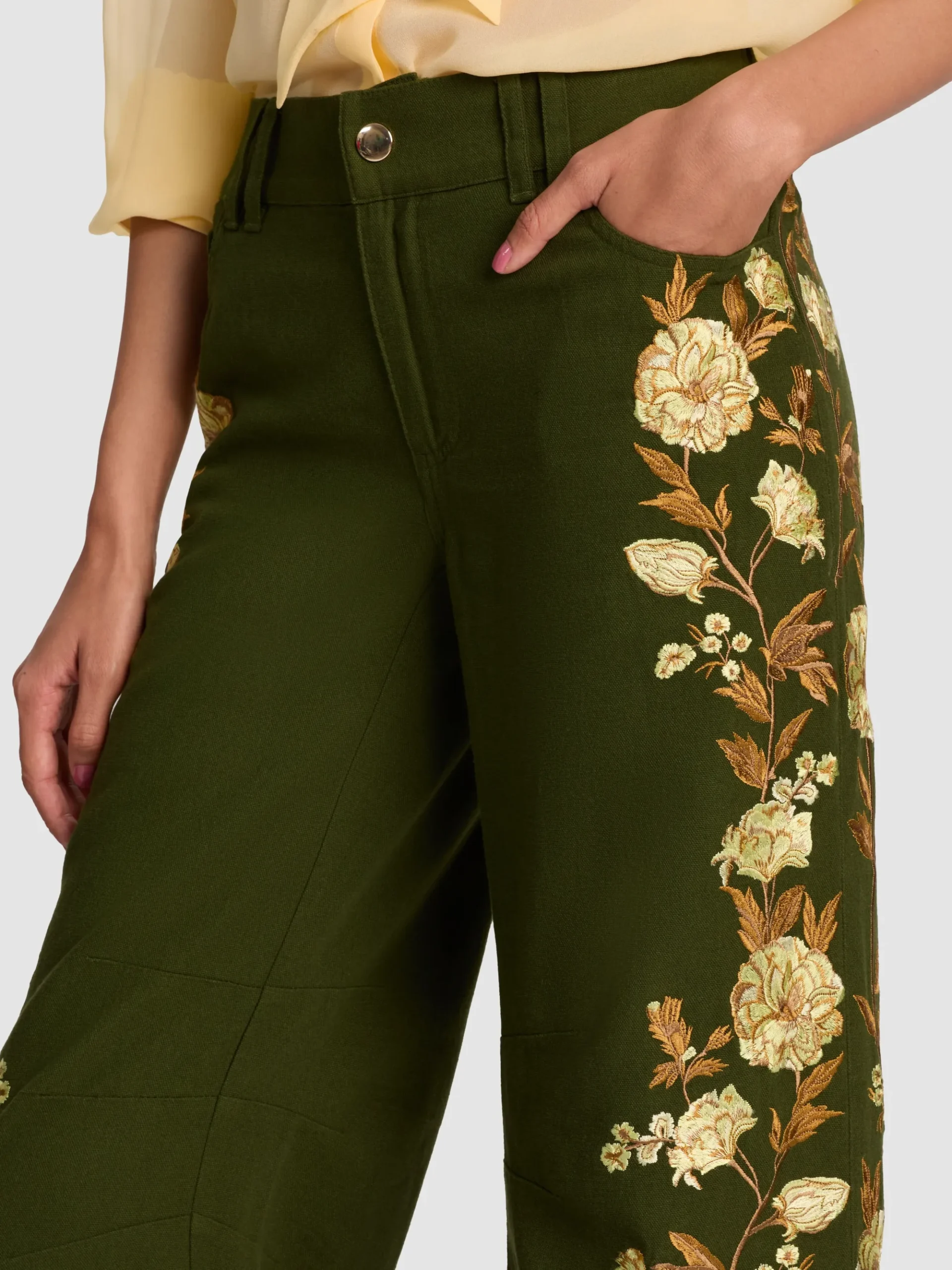 Alice and Olivia AKERS EMBROIDERED PANT