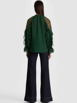 Alice and Olivia ALEENA LACE BLOUSE