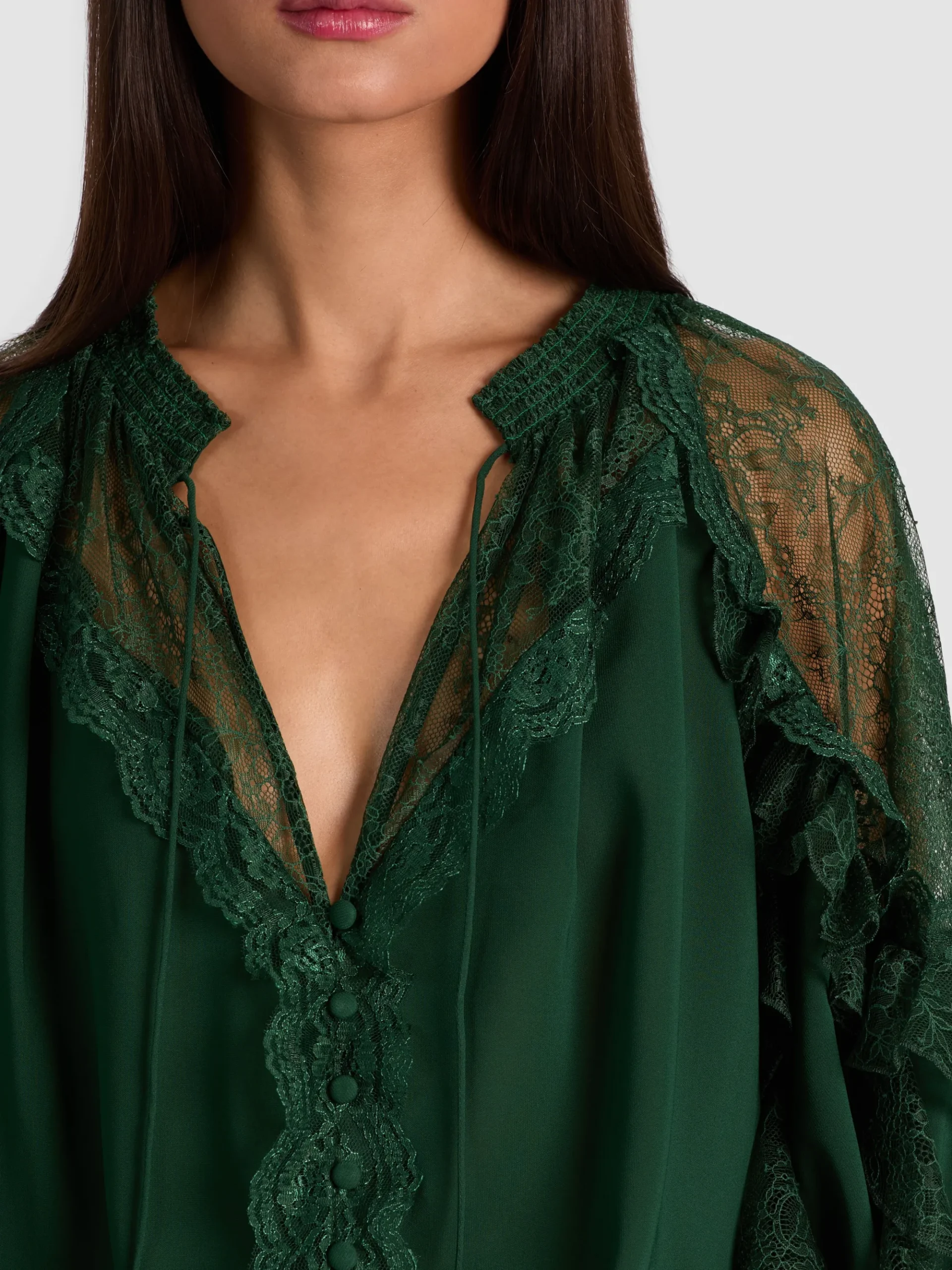 Alice and Olivia ALEENA LACE BLOUSE