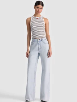 Alice and Olivia ALLEN EMBROIDERED TANK TOP