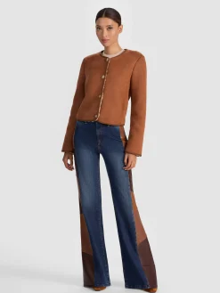 Alice and Olivia ALMA VEGAN SUEDE TEDDY JACKET