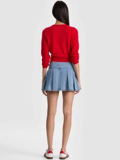 Alice and Olivia AMY DENIM MINI SKIRT