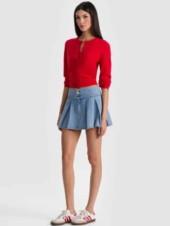 Alice and Olivia AMY DENIM MINI SKIRT