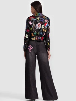 Alice and Olivia A+O X GRATEFUL DEAD CODY VEGAN MOTO JACKET