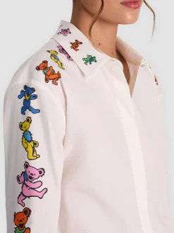 Alice and Olivia A+O X GRATEFUL DEAD DIMITRA BUTTON DOWN