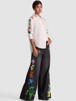 Alice and Olivia A+O X GRATEFUL DEAD DIMITRA BUTTON DOWN