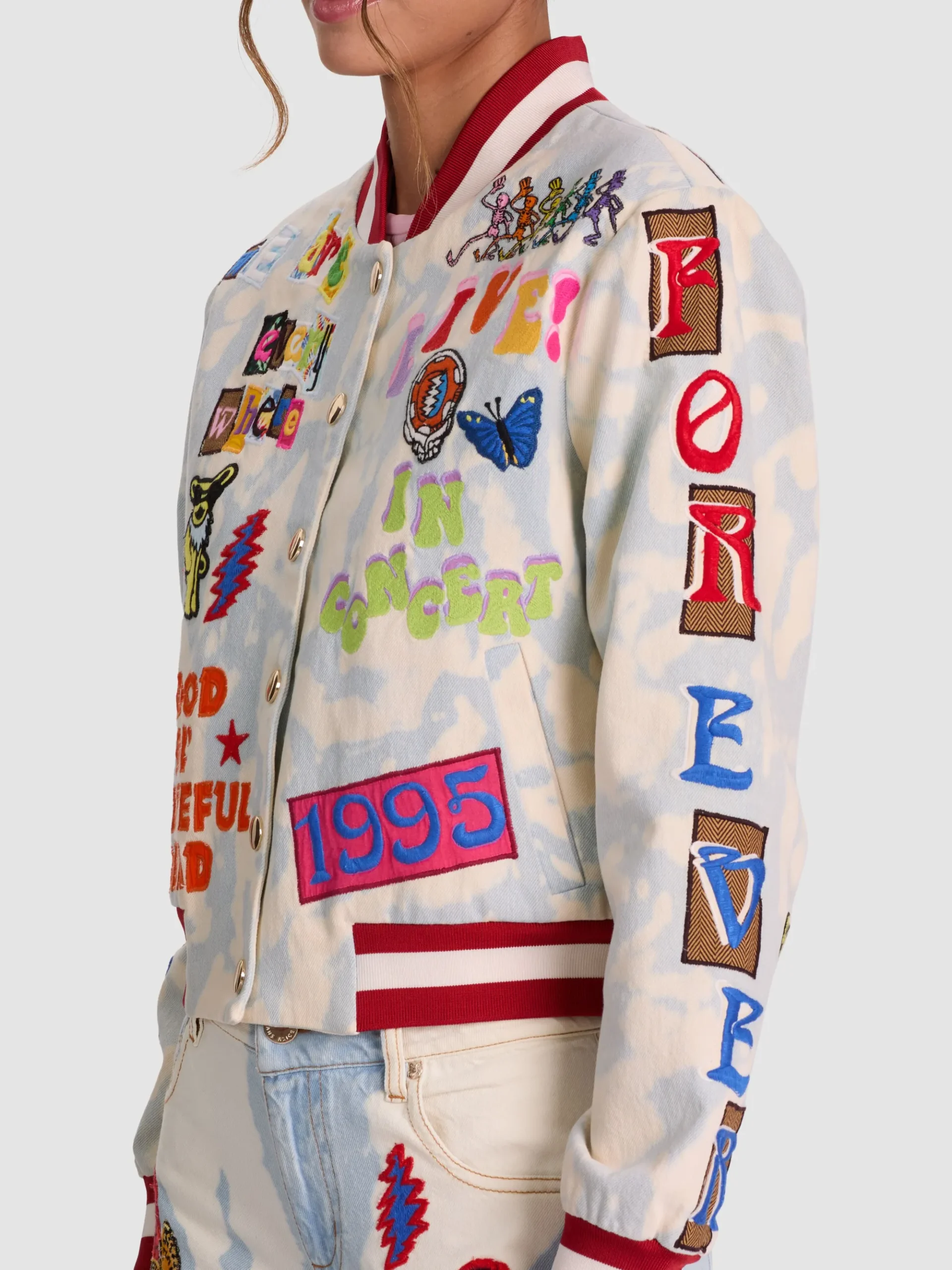 Alice and Olivia A+O X GRATEFUL DEAD KERI DENIM JACKET