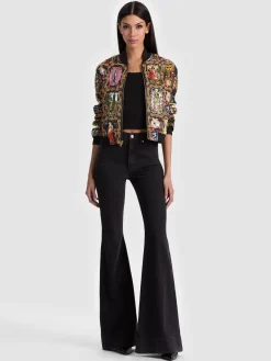 Alice and Olivia ASHER EMBELLISHED VARSITY JACKET