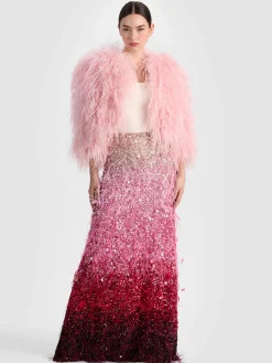 Alice and Olivia ASHTON FEATHERED SKIRT