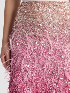 Alice and Olivia ASHTON FEATHERED SKIRT