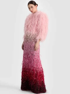 Alice and Olivia ASHTON FEATHERED SKIRT