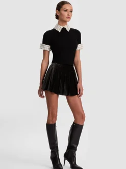 Alice and Olivia ASTER COLLARED PULLOVER