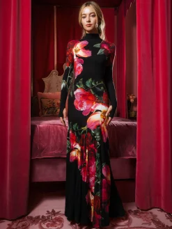 Alice and Olivia AUGUSTA OPEN BACK MAXI DRESS