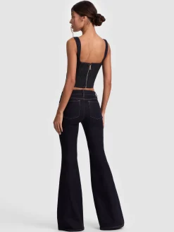 Alice and Olivia AVA SWEETHEART DENIM BUSTIER