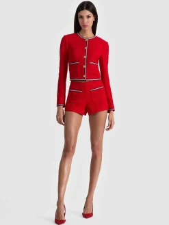Alice and Olivia AVALON SHRUNKEN TWEED JACKET