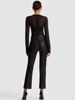 Alice and Olivia BANDEAU LONG SLEEVE BODYSUIT