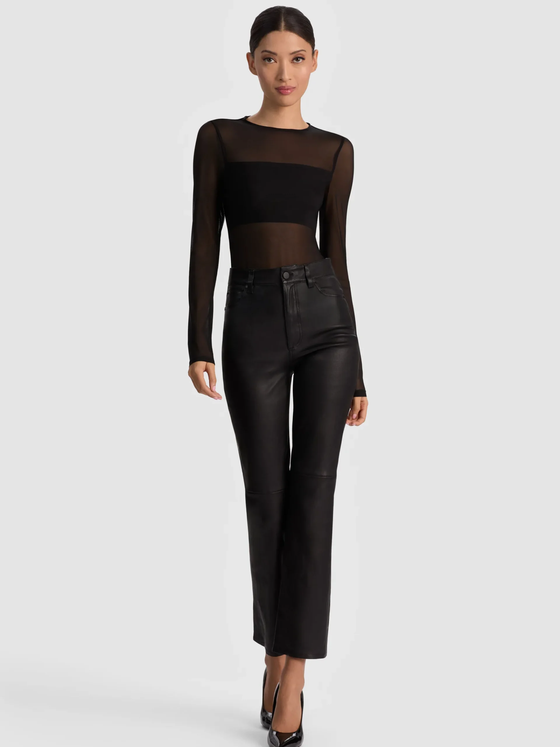 Alice and Olivia BANDEAU LONG SLEEVE BODYSUIT