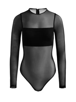 Alice and Olivia BANDEAU LONG SLEEVE BODYSUIT