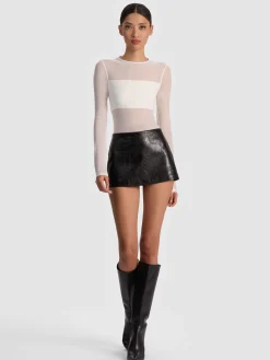 Alice and Olivia BANDEAU LONG SLEEVE BODYSUIT