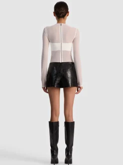 Alice and Olivia BANDEAU LONG SLEEVE BODYSUIT