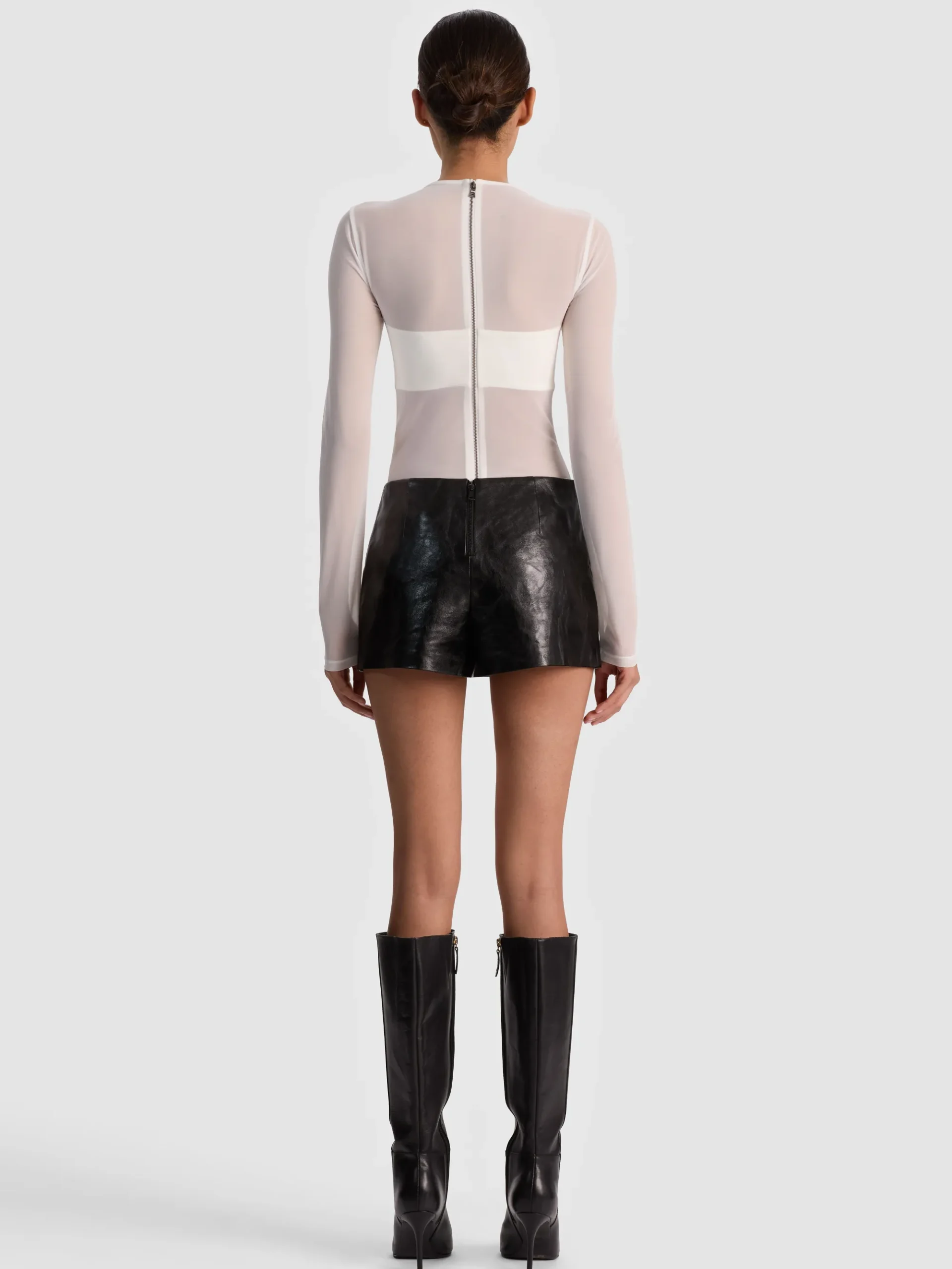 Alice and Olivia BANDEAU LONG SLEEVE BODYSUIT