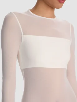 Alice and Olivia BANDEAU LONG SLEEVE BODYSUIT