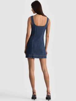 Alice and Olivia BEA DENIM MINI DRESS