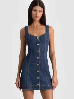 Alice and Olivia BEA DENIM MINI DRESS