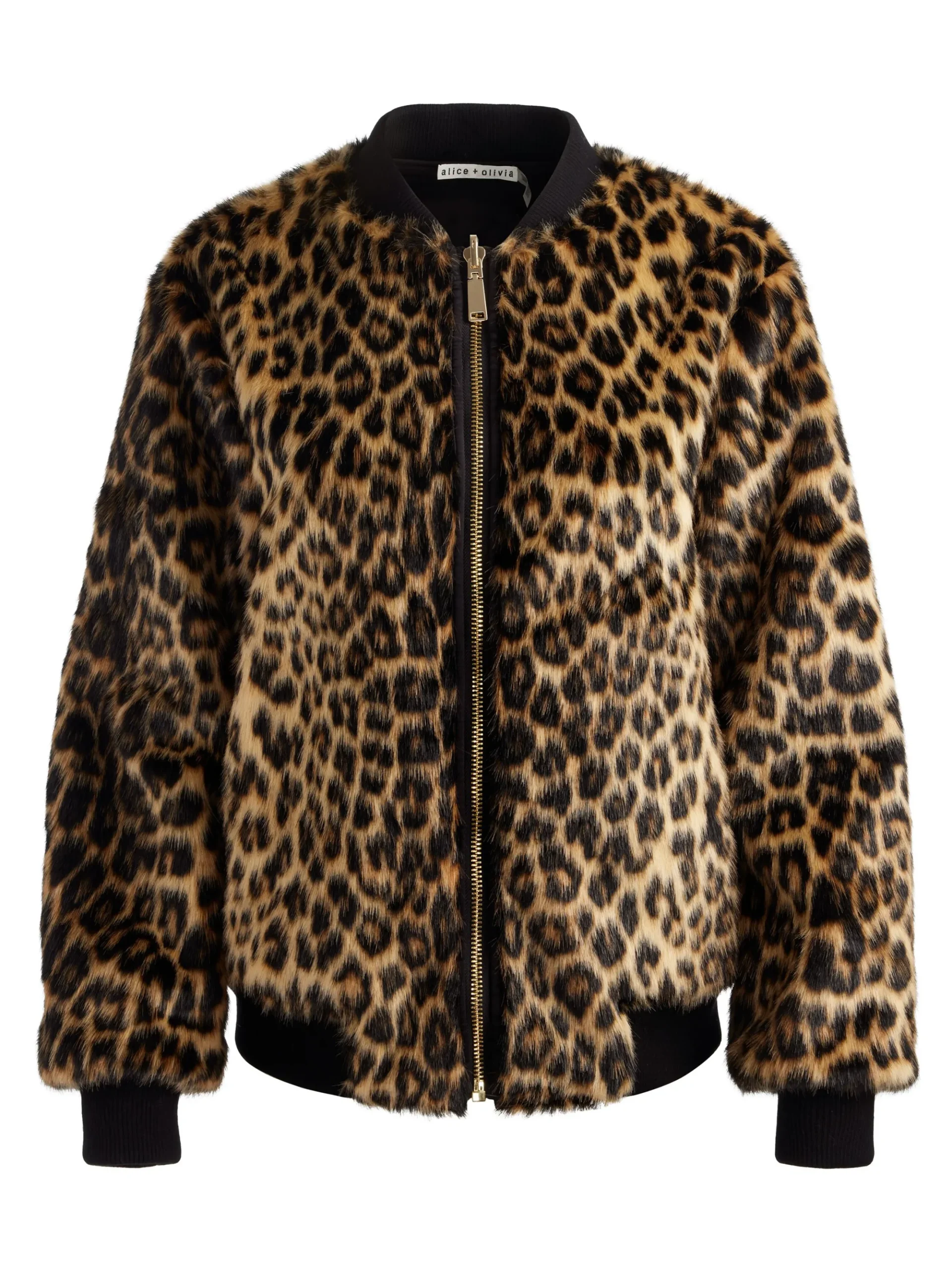 Alice and Olivia BECKY REVERSIBLE FAUX FUR BOMBER JACKET