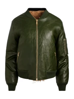 Alice and Olivia BECKY REVERSIBLE FAUX FUR BOMBER JACKET