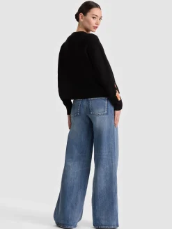 Alice and Olivia BELVA FLORAL JACQUARD CREWNECK