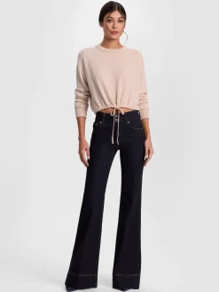 Alice and Olivia BERNETTA CROPPED CASHMERE PULLOVER
