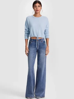 Alice and Olivia BERNETTA CROPPED CASHMERE PULLOVER