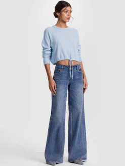 Alice and Olivia BERNETTA CROPPED CASHMERE PULLOVER