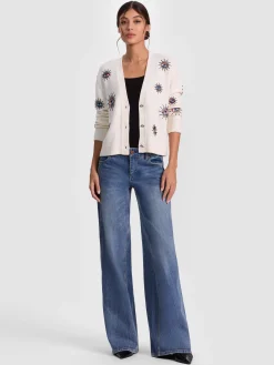 Alice and Olivia BRADLEY SHORT EMBELLISHED CARDIGAN
