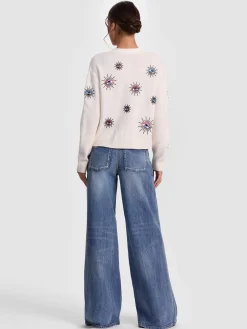Alice and Olivia BRADLEY SHORT EMBELLISHED CARDIGAN