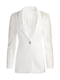 Alice and Olivia BREANN EMBELLISHED FITTED BLAZER