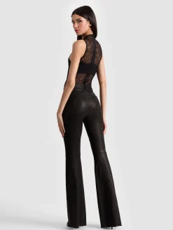 Alice and Olivia BRENT LEATHER BELL PANT