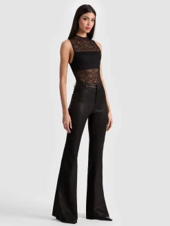 Alice and Olivia BRENT LEATHER BELL PANT