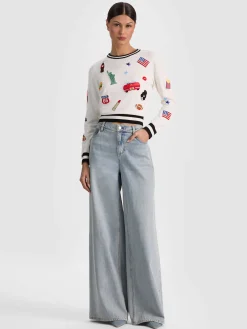 Alice and Olivia CAROLANN AMERICANA SHRUNKEN PULLOVER