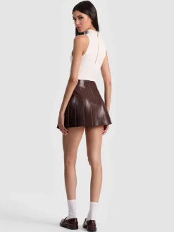 Alice and Olivia CARTER VEGAN MINI SKIRT