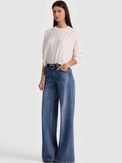 Alice and Olivia CECILIE CASHMERE CABLEKNIT PULLOVER