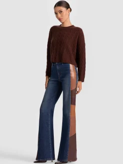 Alice and Olivia CECILIE CASHMERE CABLEKNIT PULLOVER