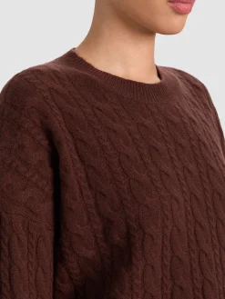 Alice and Olivia CECILIE CASHMERE CABLEKNIT PULLOVER