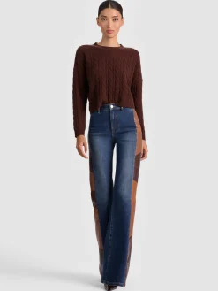 Alice and Olivia CECILIE CASHMERE CABLEKNIT PULLOVER