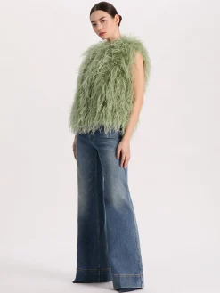 Alice and Olivia CHANDA FEATHERED VEST