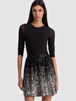 Alice and Olivia CHARA EMBELLISHED MINI DRESS