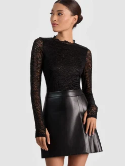 Alice and Olivia CHARA LACE MINI DRESS